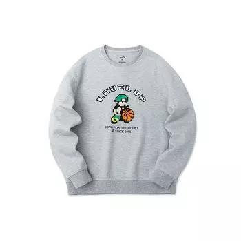 Толстовка с капюшоном Anta Cartoon Anime Letter Print с длинным рукавом, мужская толстовка с капюшоном, серая 952311701-3 XXL