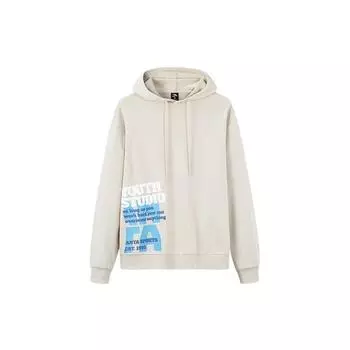 Толстовка с капюшоном Anta Life Series Ss22 с однотонным принтом и буквами, унисекс, бежевая 952238703-2 L