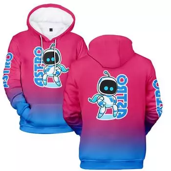 Толстовка с капюшоном Astro Bot Anime Tie Dye, уличная толстовка с капюшоном 3D, для мужчин и женщин, для косплея, для спорта XS