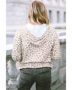 Толстовка с капюшоном Azura Exchange с длинными рукавами и карманом-кенгуру S леопардовый