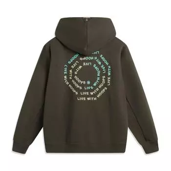 Толстовка с капюшоном Bad Five Letter серии Li Ning Basketball, удобная, дышащая, универсальная, свободная, спортивная, мужская, толстовка с капюшоном, сланцево-коричневый AWDUB89-2 M