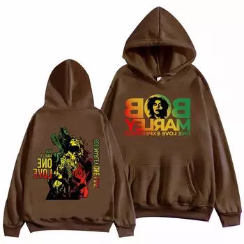 Толстовка с капюшоном Bob Marley 2024 Harajuku Hip Hop Pullover Tops Popular Music Sweatshirt Fans Gift Couple Hoodie S