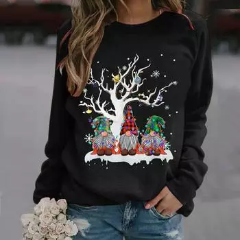 Толстовка с капюшоном большого размера для тренировок Kpop Ugly Xmas Sudadera женские толстовки с капюшоном Рождественская осень с длинным рукавом толстовка свободного кроя S