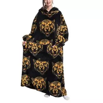 Толстовка с капюшоном большого размера с теплым карманом и принтом, унисекс, куртка-одеяло для мужчин и женщин, тип 27 Type 27