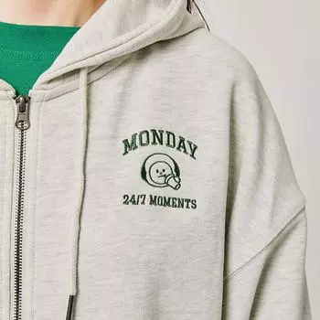 Толстовка с капюшоном BT21 CHIMMY BASIC на молнии, меланжевая овсянка (M-L) L