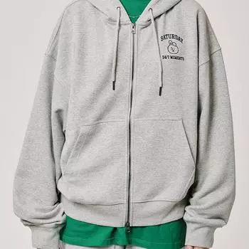 Толстовка с капюшоном BT21 COOKY BASIC на молнии, меланж, серый (M-L) L