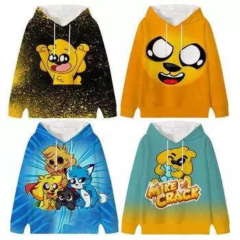 Толстовка с капюшоном Cartoon Mikecrack Compadretes 3D для мальчиков и девочек, повседневная уличная одежда, унисекс, пуловеры, модный детский спортивный костюм 100 белый