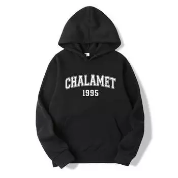 Толстовка с капюшоном Chalamet 1995 года Timothee Chalamet, толстовка с капюшоном, длинный рукав, повседневные толстовки с капюшоном, лучший подарок для фанатов S чёрный
