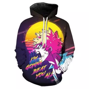 Толстовка с капюшоном Cool My Hero Academy с 3D принтом, уличная одежда с капюшоном в стиле аниме, мужские и женские модные повседневные пуловеры с героями мультфильмов S