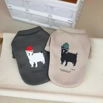 Толстовка с капюшоном Cool Pet для щенков - плотная осенне-зимняя одежда для собак Hooded Dog Sweatshirt - Dark Gray