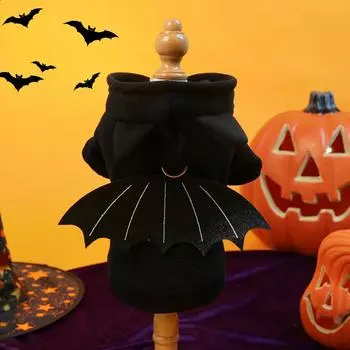 Толстовка с капюшоном для домашних животных, костюм для кошек и собак на Хэллоуин, осенне-зимнее пальто, толстовка с капюшоном для летучей мыши, одежда для маленьких собак, одежда для щенков XS