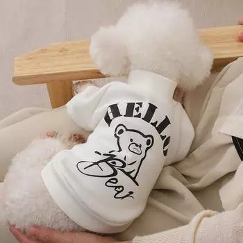 Толстовка с капюшоном для домашних животных с изображением плюшевого мишки, хлопковая куртка, сохраняющая тепло круглый год, одежда для медведя и собак, зимняя дизайнерская одежда для собак, костюм для собаки M