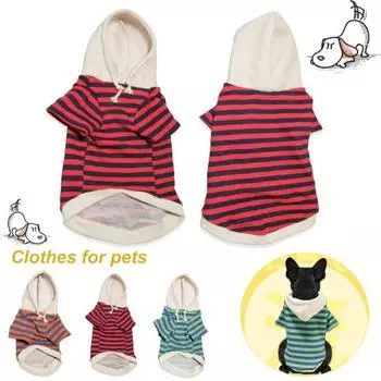 Толстовка с капюшоном для домашних животных в полоску с узором сохраняет тепло, мягкая текстура, теплая толстовка с капюшоном для собак 2XL зелёный