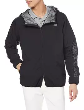 Толстовка с капюшоном для гольфа и биты, ветрозащитная, полностью подложенная, 5 [New Balance], застежка-молния (Характеристики сохранения тепла/растяжения) / Мужская / 012-1220004 010_Черный [L]