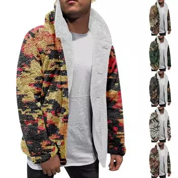 Толстовка с капюшоном для мужчин, большие пальто с капюшоном, куртка, свитер, топы, верхняя одежда, зимний кардиган на пуговицах L чёрный