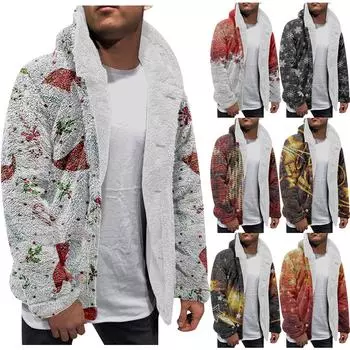 Толстовка с капюшоном для мужчин, большие пальто с капюшоном, куртка, свитер, топы, верхняя одежда, зимний кардиган на пуговицах XXXXL золотой