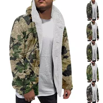 Толстовка с капюшоном для мужчин, большие пальто с капюшоном, куртка, свитер, топы, верхняя одежда, зимний кардиган на пуговицах L тёмно-синий