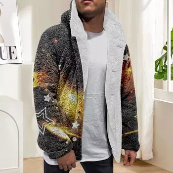 Толстовка с капюшоном для мужчин, большие пальто с капюшоном, куртка, свитер, топы, верхняя одежда, зимний кардиган на пуговицах M