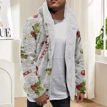 Толстовка с капюшоном для мужчин, большие пальто с капюшоном, куртка, свитер, топы, верхняя одежда, зимний кардиган на пуговицах M синий