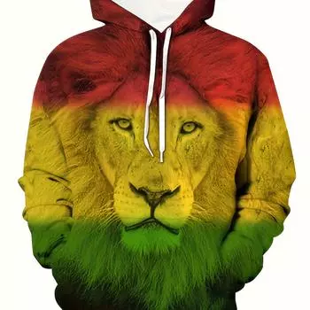 Толстовка с капюшоном для мужчин больших размеров с принтом Majestic 3D Wolf - уютная, стильная, теплая, свободного покроя толстовка для осени/зимы S