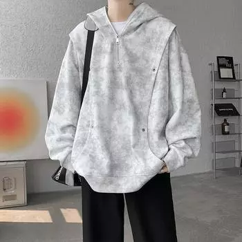 Толстовка с капюшоном для мужчин на весну и осень, модный свободный повседневный пуловер, универсальная подростковая куртка с принтом тай-дай M