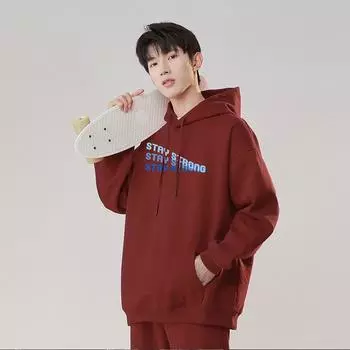 Толстовка с капюшоном для мужчин на весну и осень, новый стиль, американский простой буквенный принт, свободный дизайн, базовая универсальная куртка для мужчин S