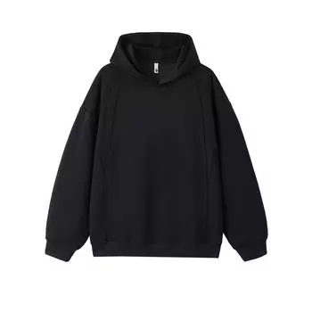 Толстовка с капюшоном для мужчин Новая осенняя модная свободная толстовка для мужчин Серая M чёрный