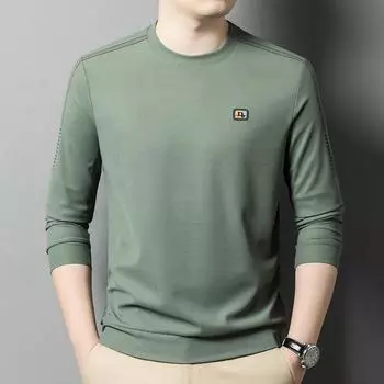 Толстовка с капюшоном для мужчин, новая осенняя мода, повседневная мужская футболка с круглым вырезом и длинным рукавом, базовая M