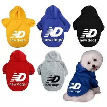 Толстовка с капюшоном для щенков для маленьких и средних собак, теплая толстовка для щенков, костюм для щенков французского бульдога, костюм для чихуахуа и мопса XS чёрный