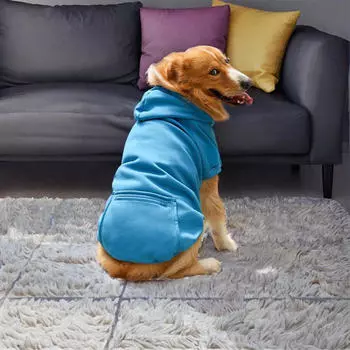 Толстовка с капюшоном для собак, свитер, костюм, теплый, мягкий, с карманом, пальто, комбинезон, наряд для L