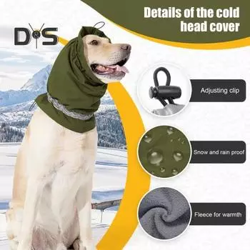 Толстовка с капюшоном для собак, зимние ветрозащитные наушники, повязка на голову со светоотражающей полосой, защита от шума, теплый шарф, шапка для прогулок в холодную погоду L чёрный