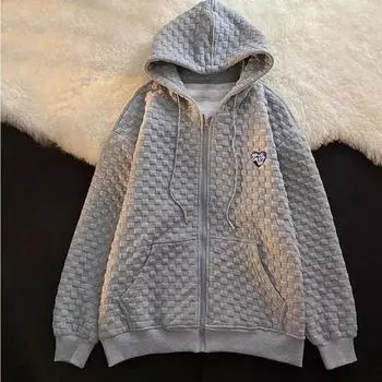 Толстовка с капюшоном для женщин «Ранняя осень», свободный крой, корейский стиль, дизайн «Style», длинный рукав, кардиган, толстовка с капюшоном M белый