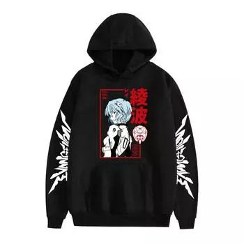 Толстовка с капюшоном EVA для мужчин и женщин, повседневная, унисекс, уличная, модная, с капюшоном, осенне-зимняя одежда, с длинным рукавом, толстовка, пуловеры S чёрный