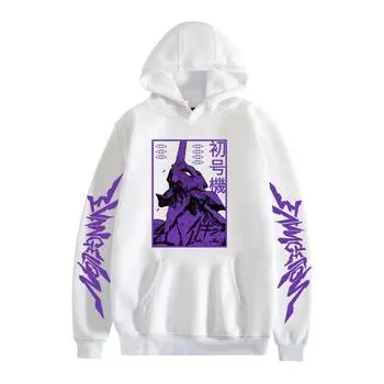 Толстовка с капюшоном EVA для мужчин и женщин, повседневная, унисекс, уличная, модная, с капюшоном, осенне-зимняя одежда, с длинным рукавом, толстовка, пуловеры S белый