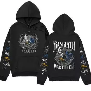 Толстовка с капюшоном Fourth Wing Printed Hoodies Мужская и женская толстовка с капюшоном XS чёрный