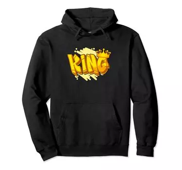 Толстовка с капюшоном граффити-художника уличного искусства King Graffiti чёрный