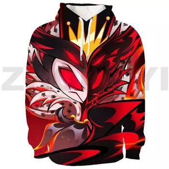 Толстовка с капюшоном Helluva Boss Anime Harajuku Мужская одежда Косплей Костюм Хип-хоп High Street Толстовки Женские мультяшные пуловеры Верхняя одежда 5XL