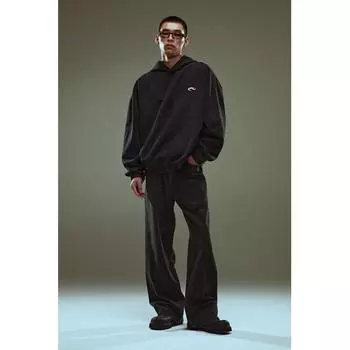 Толстовка с капюшоном HM Loose Fit deniM черного цвета M