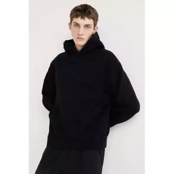 Толстовка с капюшоном HM Loose Fit WashHed черного цвета XS