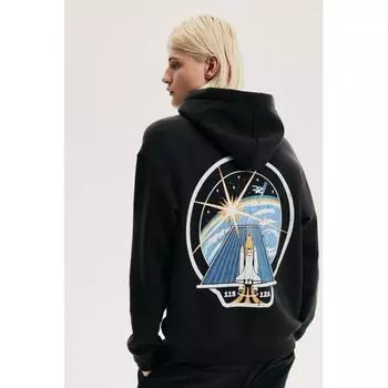 Толстовка с капюшоном HM Printed Loose Fit Black Nasa S