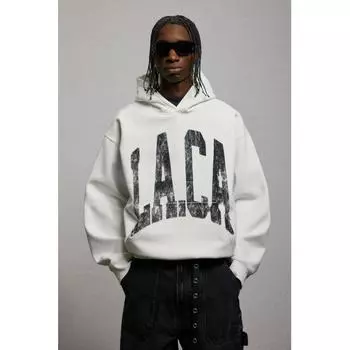 Толстовка с капюшоном HM Printed Loose Fit белая La.ca XS