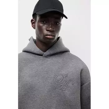 Толстовка с капюшоном HM Scuba свободного кроя темно-серого цвета sH XS