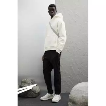 Толстовка с капюшоном HM Side Stripe Loose Fit кремового цвета XS