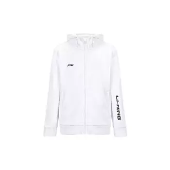 Толстовка с капюшоном и длинными рукавами с принтом логотипа Li Ning, унисекс, белая AWDTF35-2 3XL