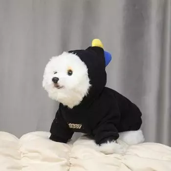 Толстовка с капюшоном и изображением динозавра для домашних животных, нижняя одежда, осенне-зимняя толстовка с капюшоном для маленьких собак, одежда для щенков, одежда для собак маленьких собак L