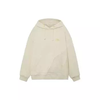 Мужская толстовка с капюшоном Li Ning Wade Series Pocket Spliced Loose Hooded Sweatshirt Off-White AWDR735-1 L