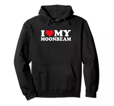 Толстовка с капюшоном I Love My I Heart Moonbeam Moonbeam, чёрный