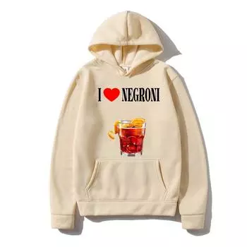Толстовка с капюшоном I Love Negroni Social Club, забавная классическая толстовка для женщин и мужчин, унисекс-пуловер в стиле Харадзюку, винтажная XS