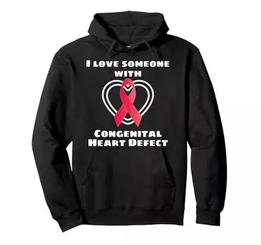 Толстовка с капюшоном I Love Someone With CHD Awareness чёрный