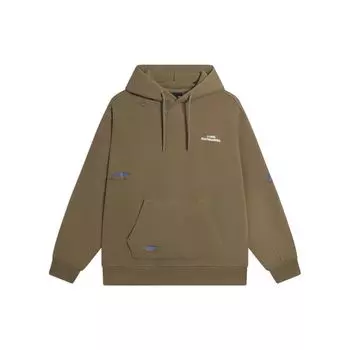 Толстовка с капюшоном и надписью Li Ning Skateboard Series, унисекс, толстовка Fox-Brown AWDS907-3 L